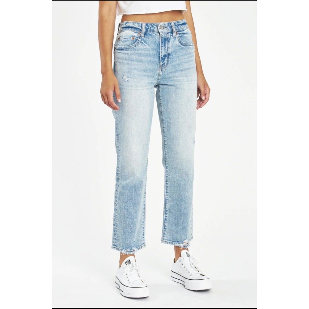 Daze Straight Up Tough Love Jeans in High Key Distressed Straight Leg Womens 30